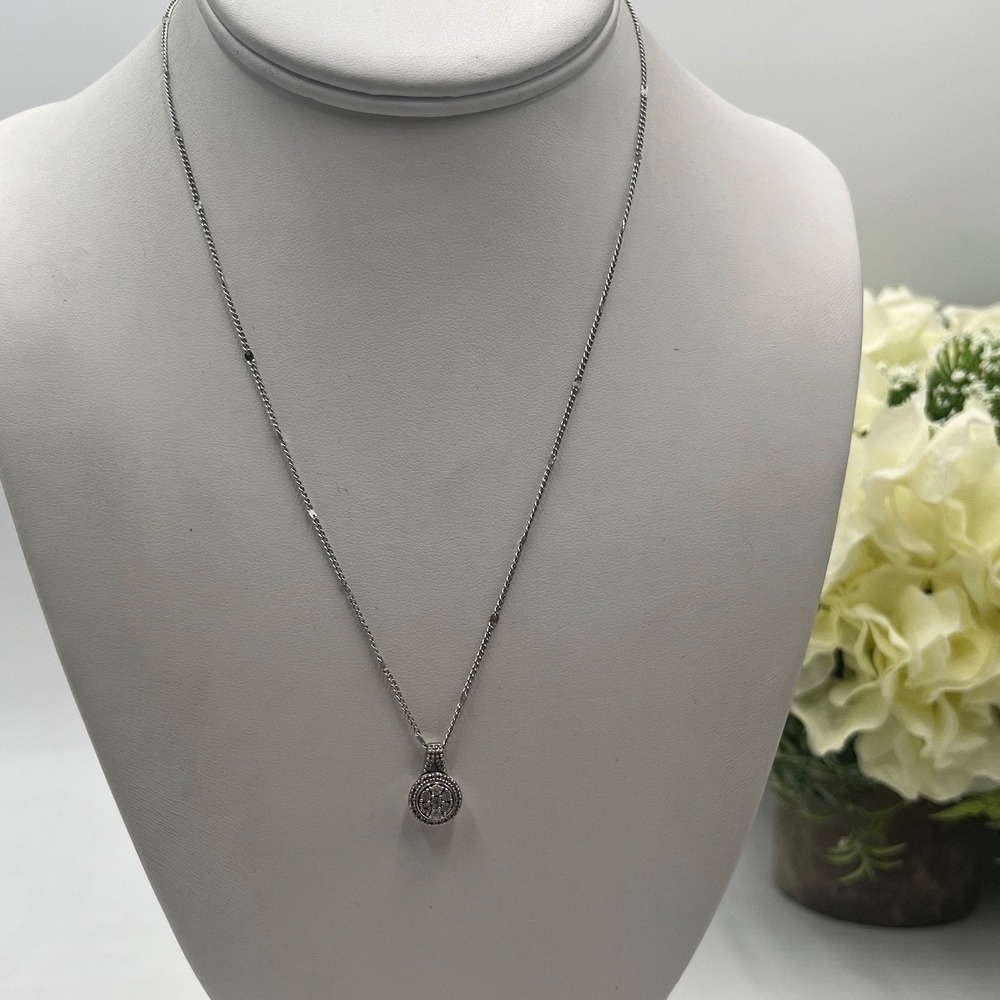 SUN Sterling Silver 925 Diamond‎ Cluster Pendant Cable Chain Necklace